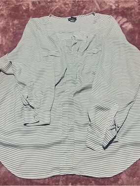 torrid Gray and White Striped Blouse